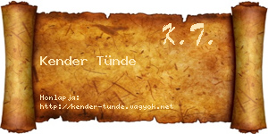 Kender Tünde névjegykártya